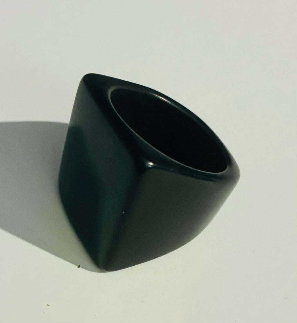 Black Tagua Statement Ring Amazonias