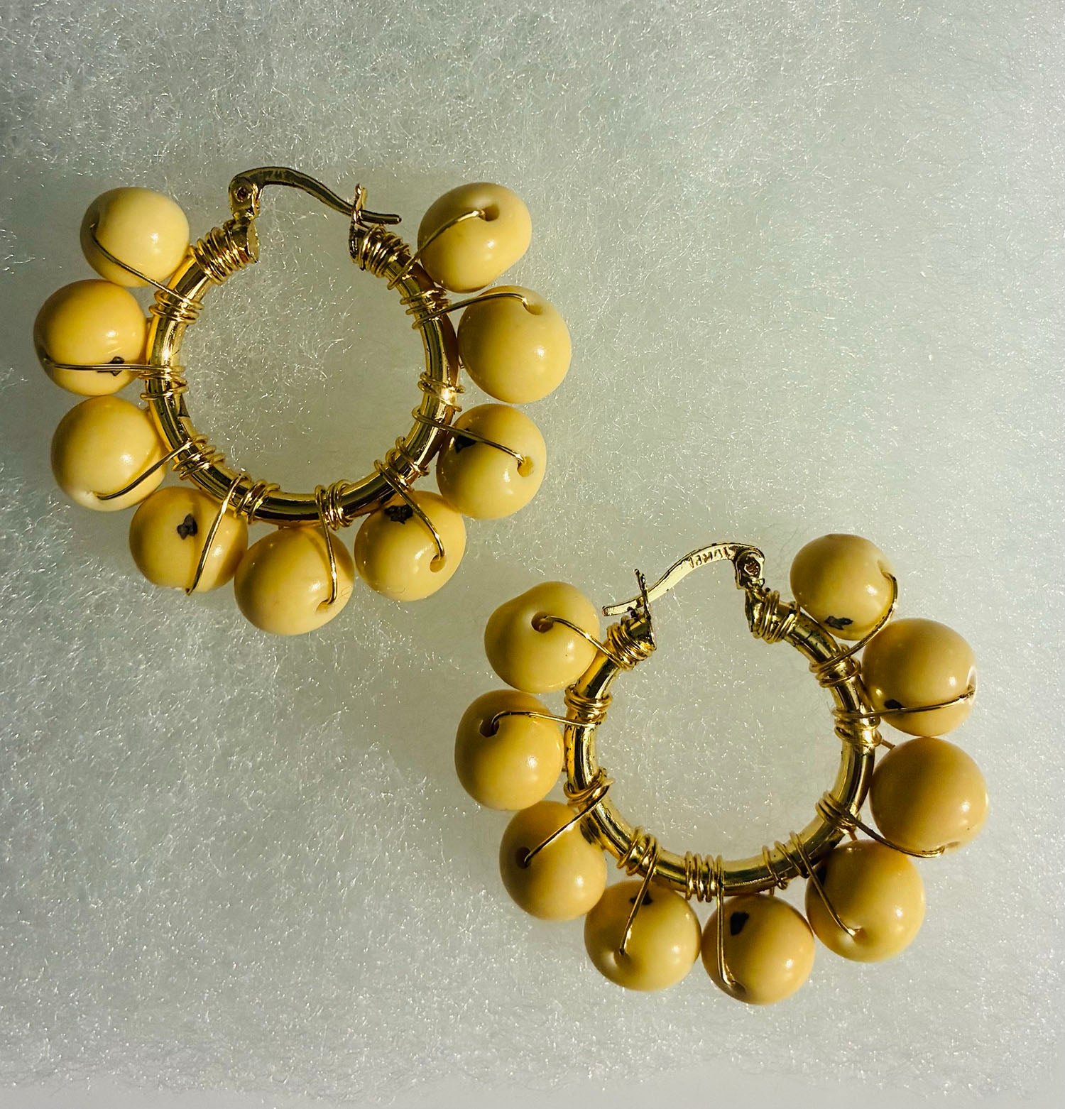 Ivory Seed Hoop Earrings