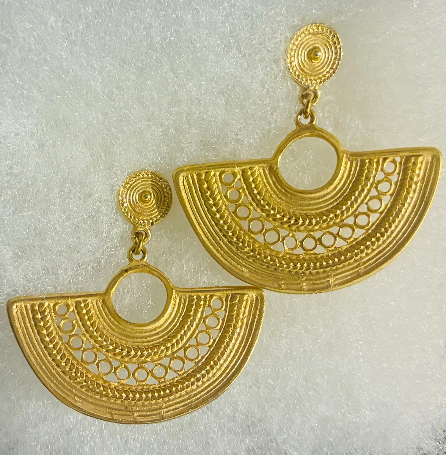 Gold Tolima Crescent Drop Earrings