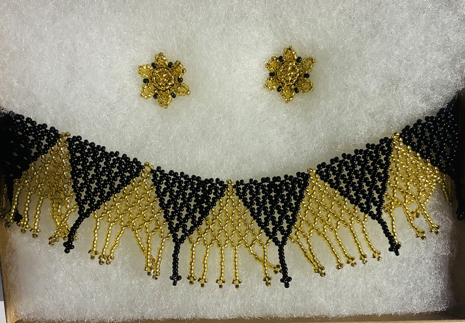 Embera Black and Gold Necklace and Earring Set