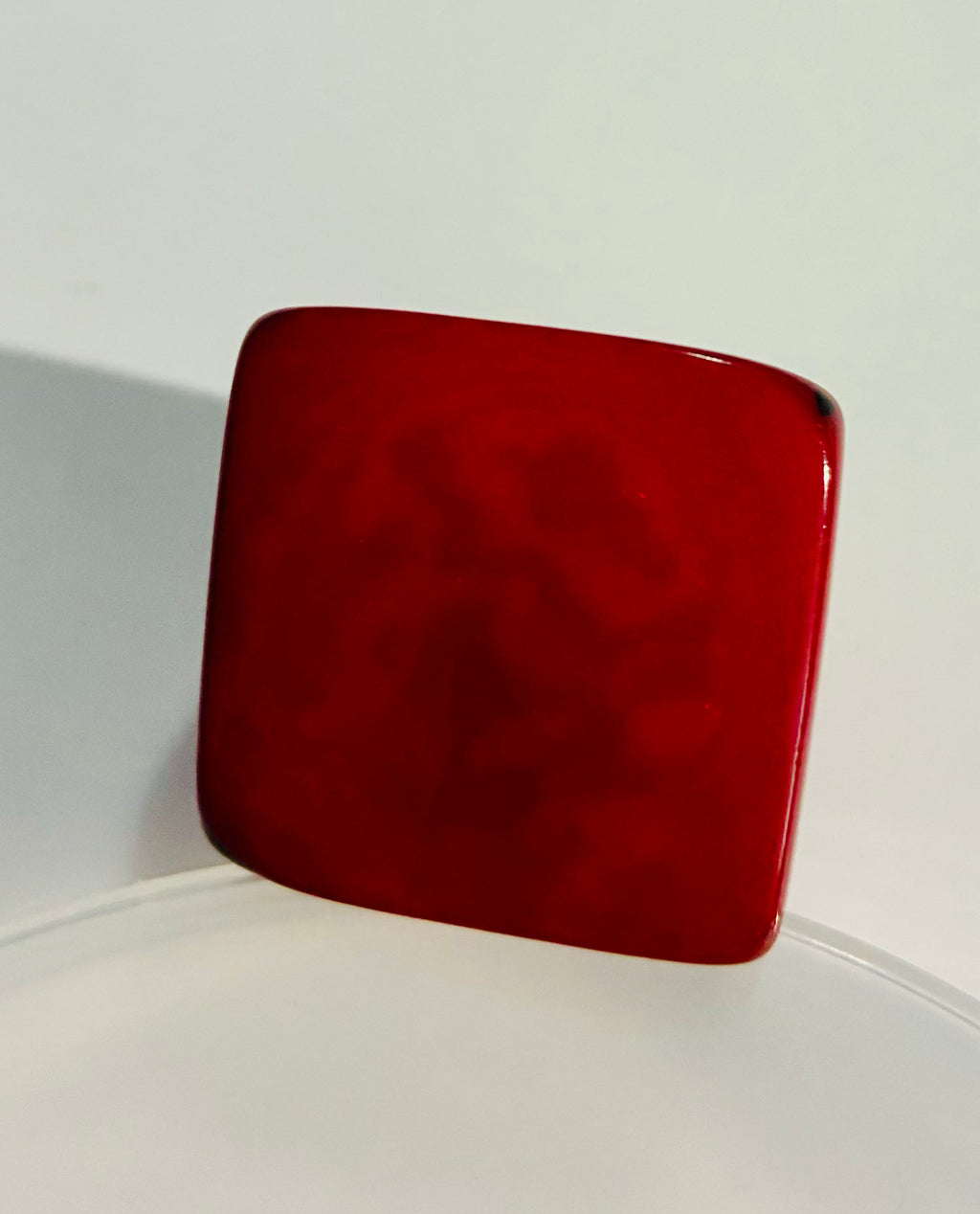 Red Tagua Statement Ring