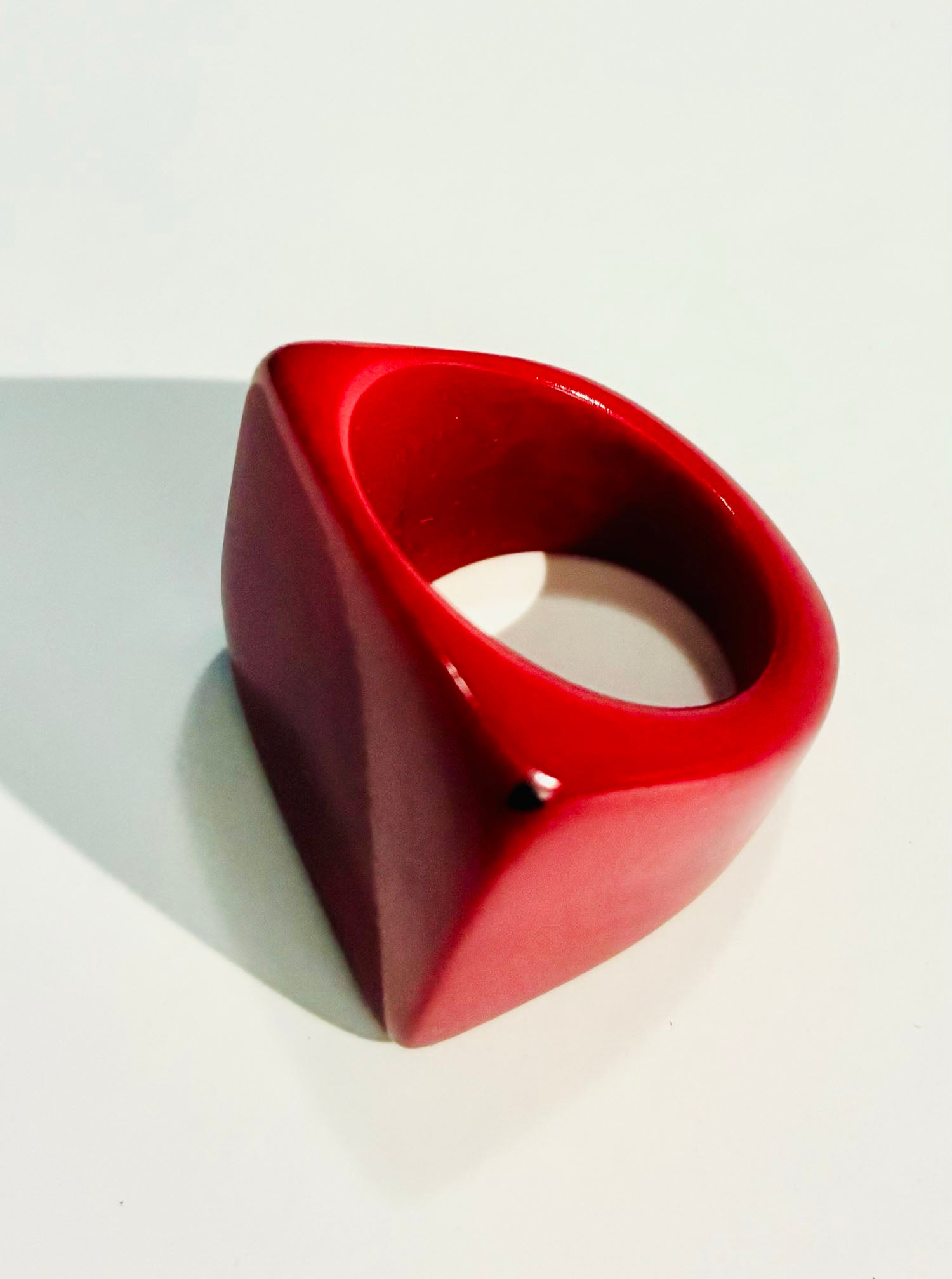 Red Tagua Statement Ring