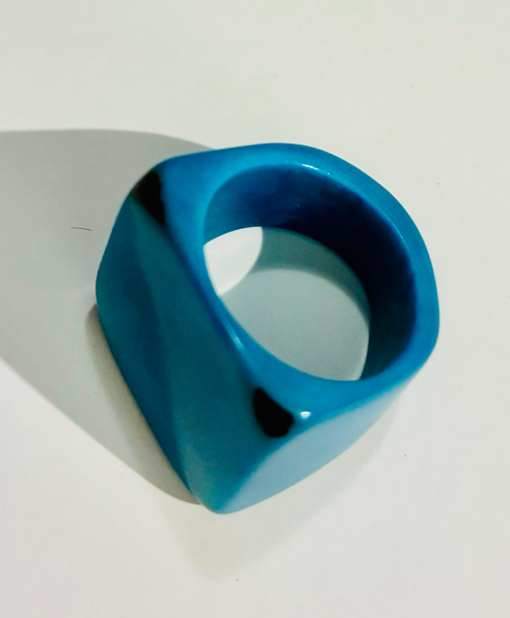 Blue Tagua Statement Ring
