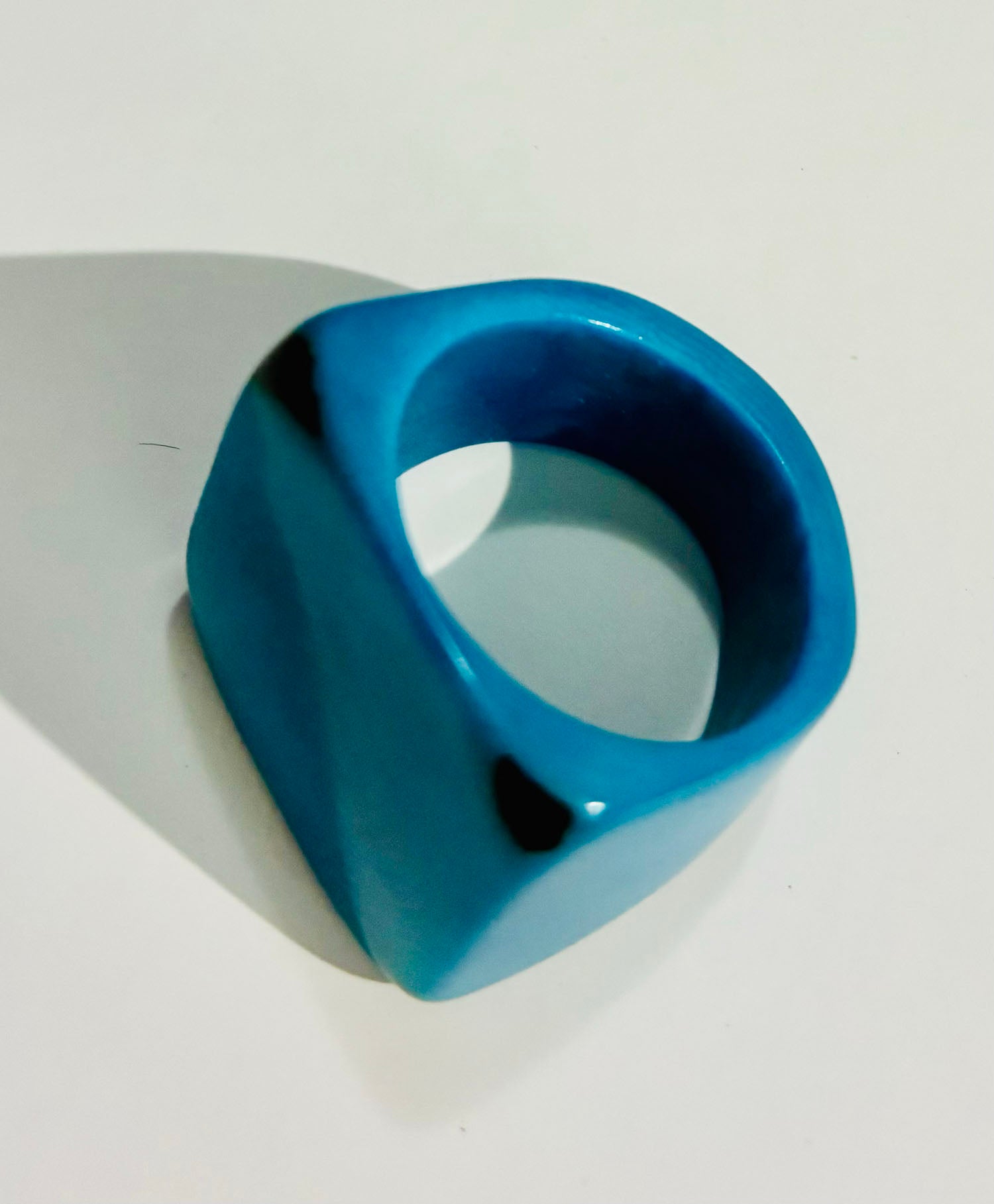 Blue Tagua Statement Ring